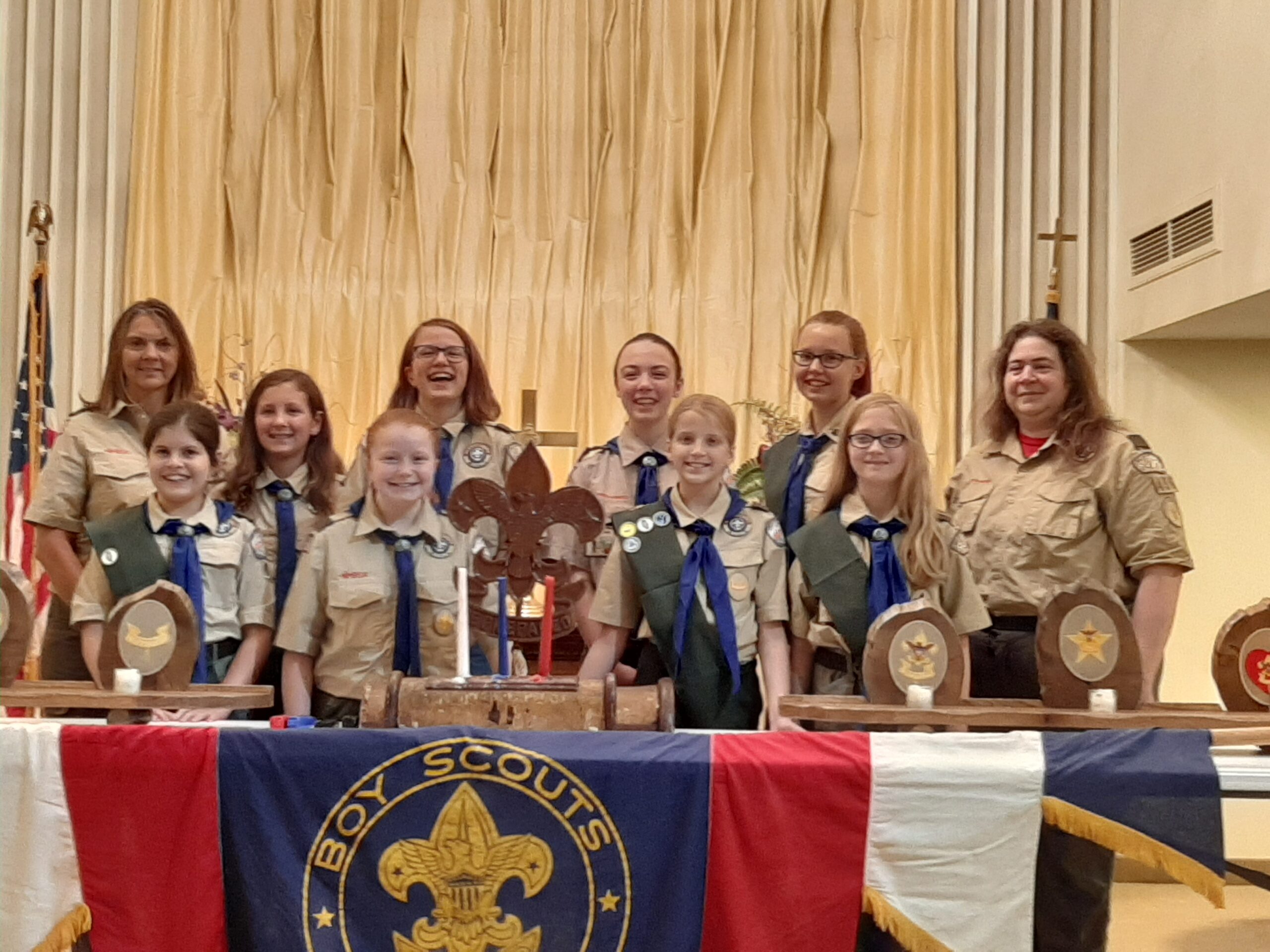 Troop photo of scouts at court of honor ceremony