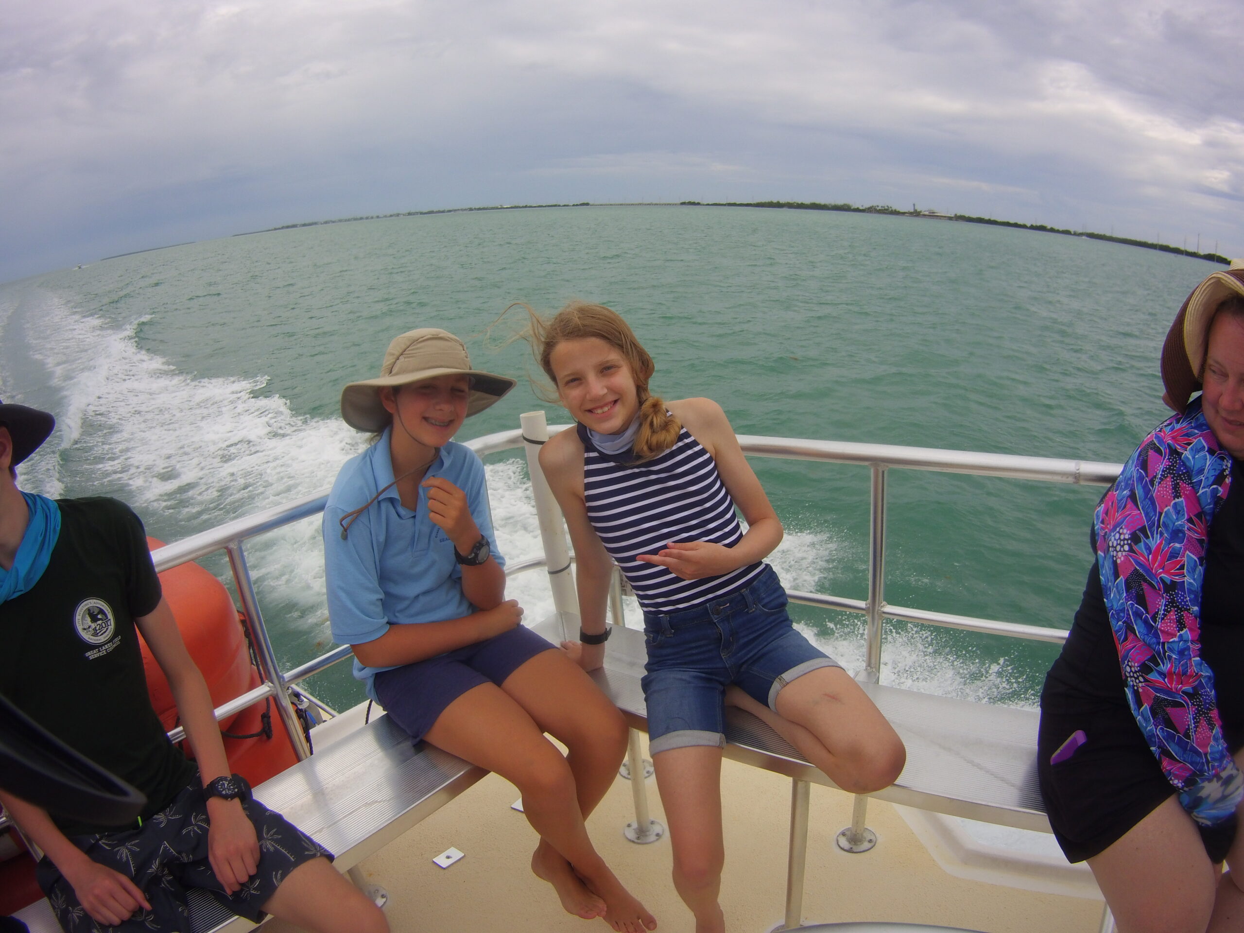 2 Scouts on the scuba boat at Florida SeaBase
