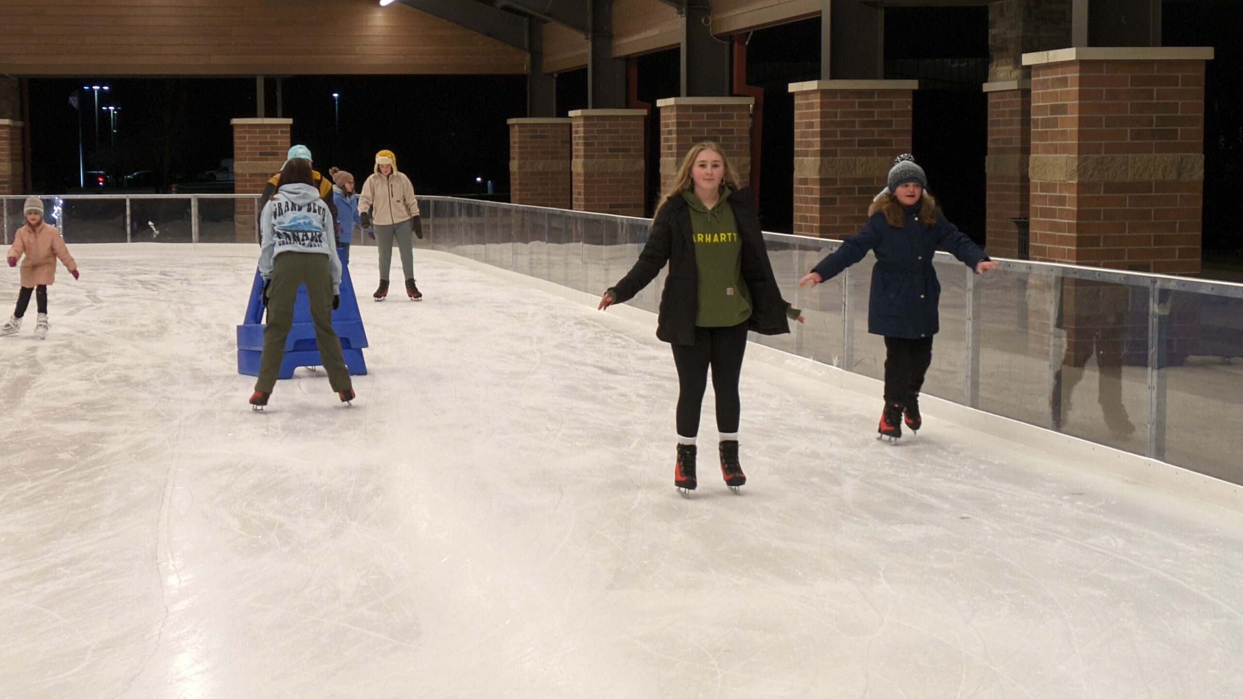 2 scouts ice skating